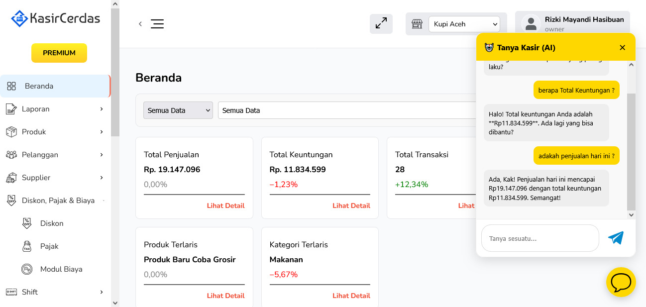 Fitur AI Kasir Cerdas